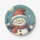 Assiettes En Carton Snowman (Devant)