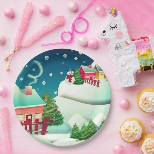 Assiettes En Carton Snowman (Fête)