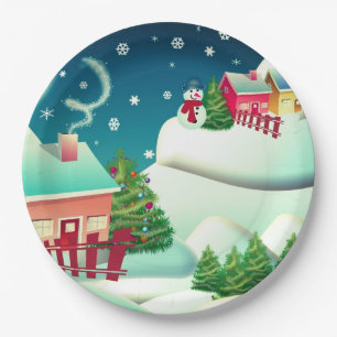 Assiettes En Carton Snowman