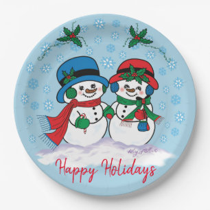 Assiettes En Carton Snowman