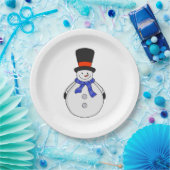 Assiettes En Carton Snowman avec chapeau supérieur (Fête)