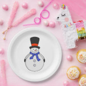 Assiettes En Carton Snowman avec chapeau supérieur (Fête)