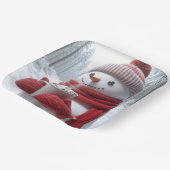 Assiettes En Carton Snowman Avec Chocolat Chaud (Angulaire)
