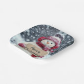 Assiettes En Carton Snowman avec joyeux signe de Noël (Angulaire)