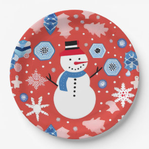Assiettes En Carton Snowman Chillin
