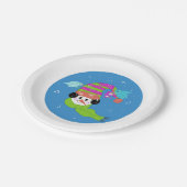 Assiettes En Carton Snowman Cold Winter Birds Plaque en papier (Angle)