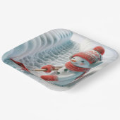 Assiettes En Carton Snowman De Noël Avec Chaussure Rouge (Angulaire)