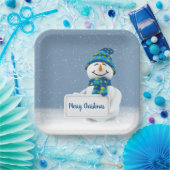Assiettes En Carton Snowman de Noël avec signe (Fête)