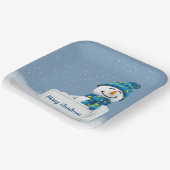 Assiettes En Carton Snowman de Noël avec signe (Angulaire)
