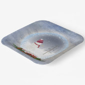 Assiettes En Carton Snowman de Noël dans le monde des neiges (Angulaire)