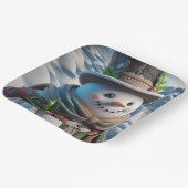 Assiettes En Carton Snowman en haut Chapeau et Écharpe, Noël, Auteur N (Angulaire)