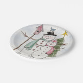 Assiettes En Carton SnowMan et SnowLady ensemble dans la magie (Angle)