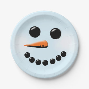 Assiettes En Carton Snowman Face Winter Holiday Snowmen Xmas