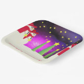 Assiettes En Carton Snowman Mignonne Avec Rouge Et Violet (Angulaire)