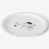 Assiettes En Carton Snowman minimaliste fête d'hiver (Angle)