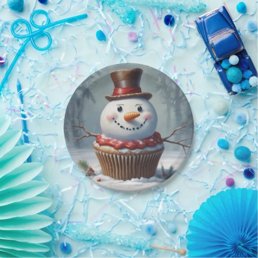 Assiettes En Carton Snowman Muffin (Fête)
