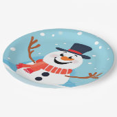 Assiettes En Carton Snowman Noël Fête Plaque papier (Angle)