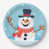 Assiettes En Carton Snowman Noël Fête Plaque papier (Devant)