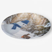 Assiettes En Carton Snowman Scowling at a Rabbit (Angle)