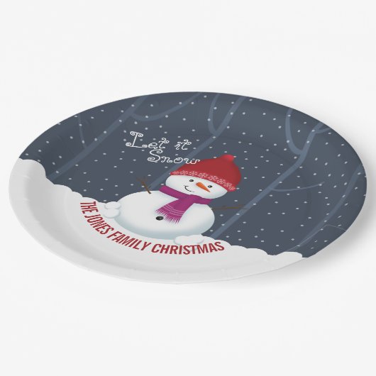 Assiettes En Carton Snowman Winter Wonderland (Angle)