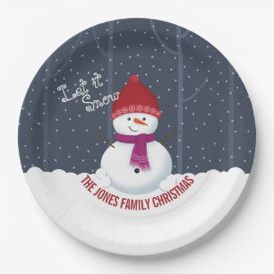 Assiettes En Carton Snowman Winter Wonderland