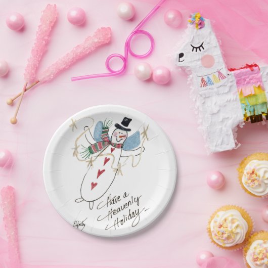 Assiettes En Carton SnowMen peut aussi être Angles (Fête)