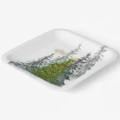 Assiettes En Carton Snowy Forest Christmas Tree paper plates (Angulaire)