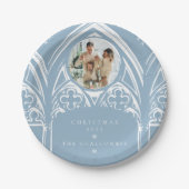 Assiettes En Carton Snowy Gothique Hiver Fairytale Noël Bleu Photo (Devant)