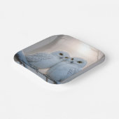 Assiettes En Carton Snowy Owls On a Winter Branch (Angulaire)