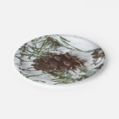 Assiettes En Carton Snowy Pine Cone I (Angle)