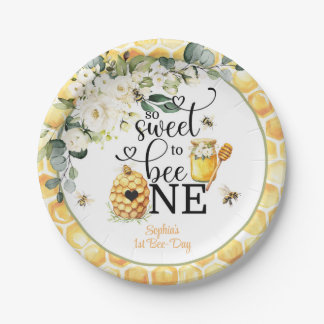 Assiettes En Carton So Sweet to Be One 1st Birthday Plate