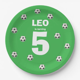 Assiettes En Carton Soccer Birthday Paper Plates Editable Name & Age