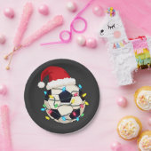 Assiettes En Carton Soccer enveloppé dans les lumières de Noël Joueur (Fête)