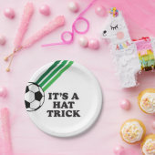 Assiettes En Carton Soccer Green Stripes Casquette Trick 3e anniversai (Fête)