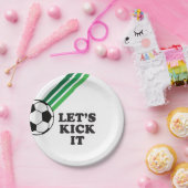 Assiettes En Carton Soccer Green Stripes Faisons-le à l'anniversaire (Fête)