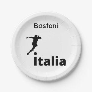 Assiettes En Carton Soccer Italie, personnalisable