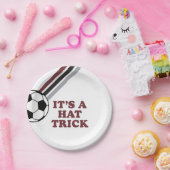 Assiettes En Carton Soccer Maroon Stripes Casquette Trick 3e anniversa (Fête)