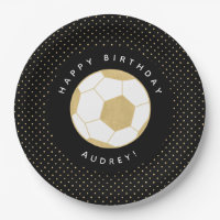 Soccer Party Nom personnalisé Black Gold