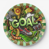 Assiettes En Carton Soccer - Plaque en papier de football (Devant)