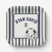 Assiettes En Carton Soccer Thème Anniversaire (Recto)