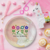 Assiettes En Carton Social Worker, Pastel Springtime Design, (Fête)