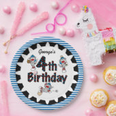 Assiettes En Carton Sock Monkey Baseball 4e Anniversaire Plaques de pa (Fête)