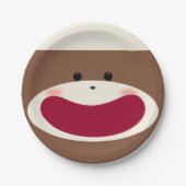 Assiettes En Carton Sock Monkey Smile (Garçon) (Devant)