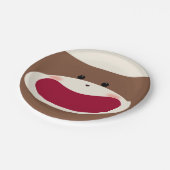 Assiettes En Carton Sock Monkey Smile (Garçon) (Angle)