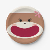 Assiettes En Carton Sock Monkey Smile(Girl) (Devant)