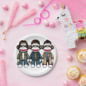 Assiettes En Carton SockMonkey Hunter Brothers et leur Angel Friend (Fête)
