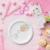 Assiettes En Carton Soft Pastel Flower Élégant Baby shower Script (Fête)