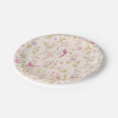Assiettes En Carton Soft Rose Oriental Birds Design Party (Angle)
