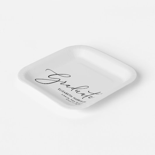 Assiettes En Carton Soignée de graduation de script élégant (Angulaire)