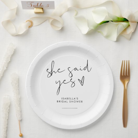 Assiettes En Carton Soignée rétro noir & blanc (Mariage)